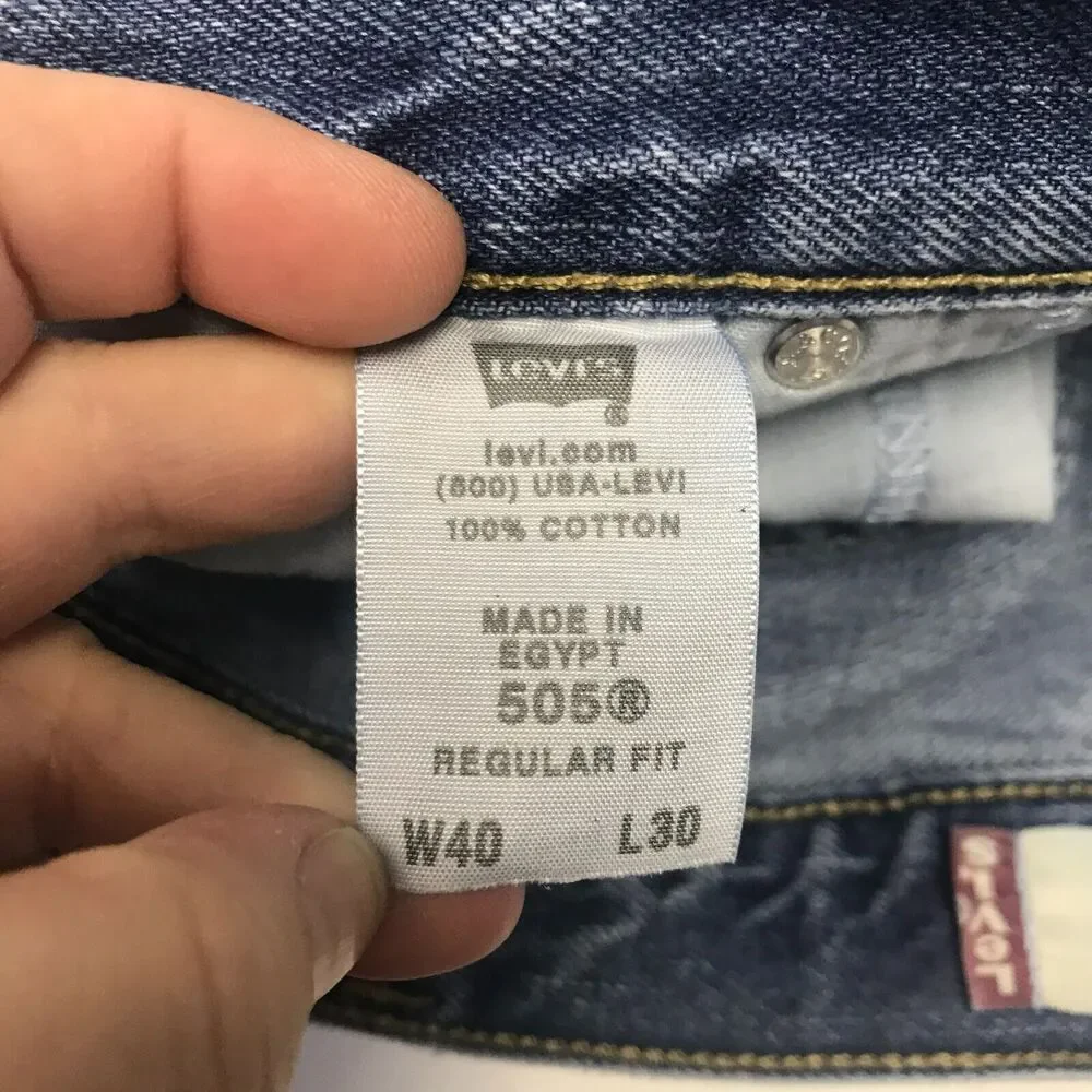 Levis 505 Regular Fit Jean Mens 40 * 30 Medium Blue 100% Cotton Pockets Denim